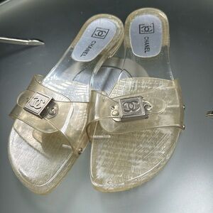 Chanel vintage jelly slides